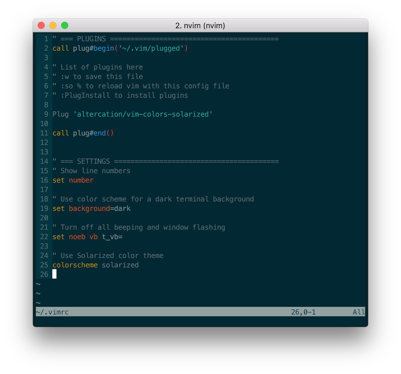 Vim Solarized Color Scheme