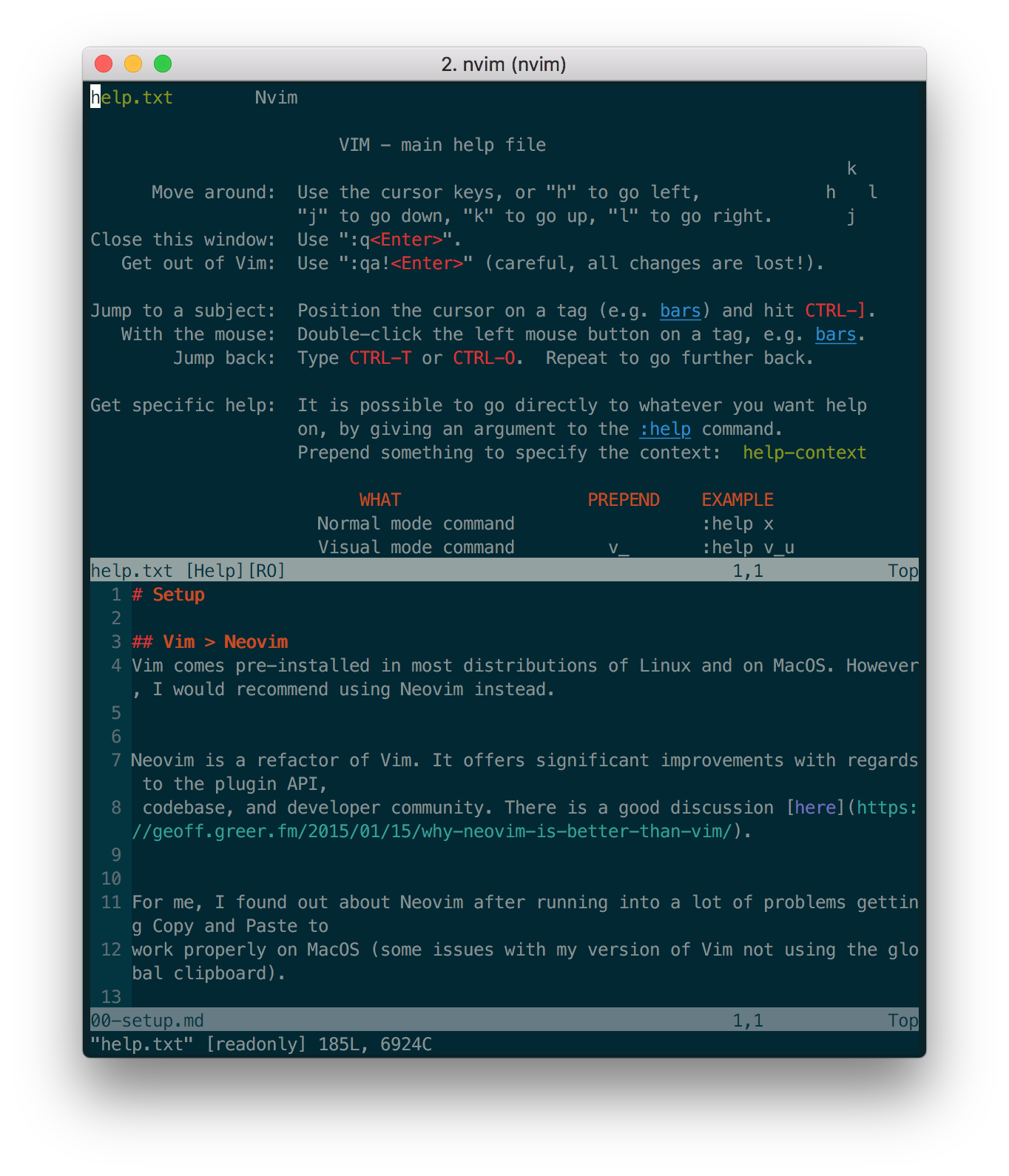 Vim windows horizontal